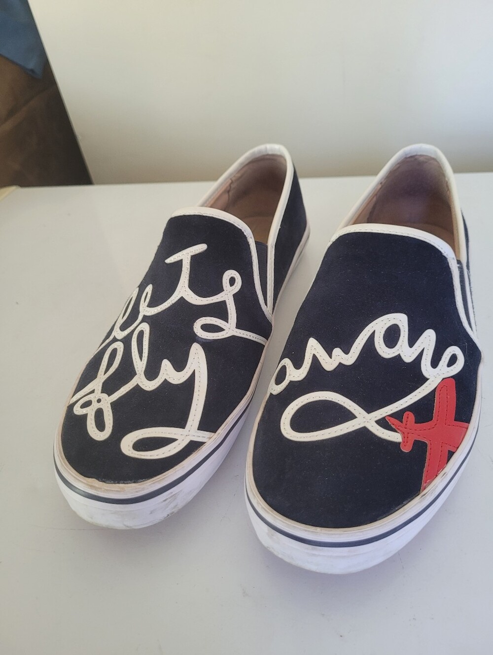 Kate Spade Stefy Let's Fly Away Suede Skate Sneaker - Picture 2 of 7